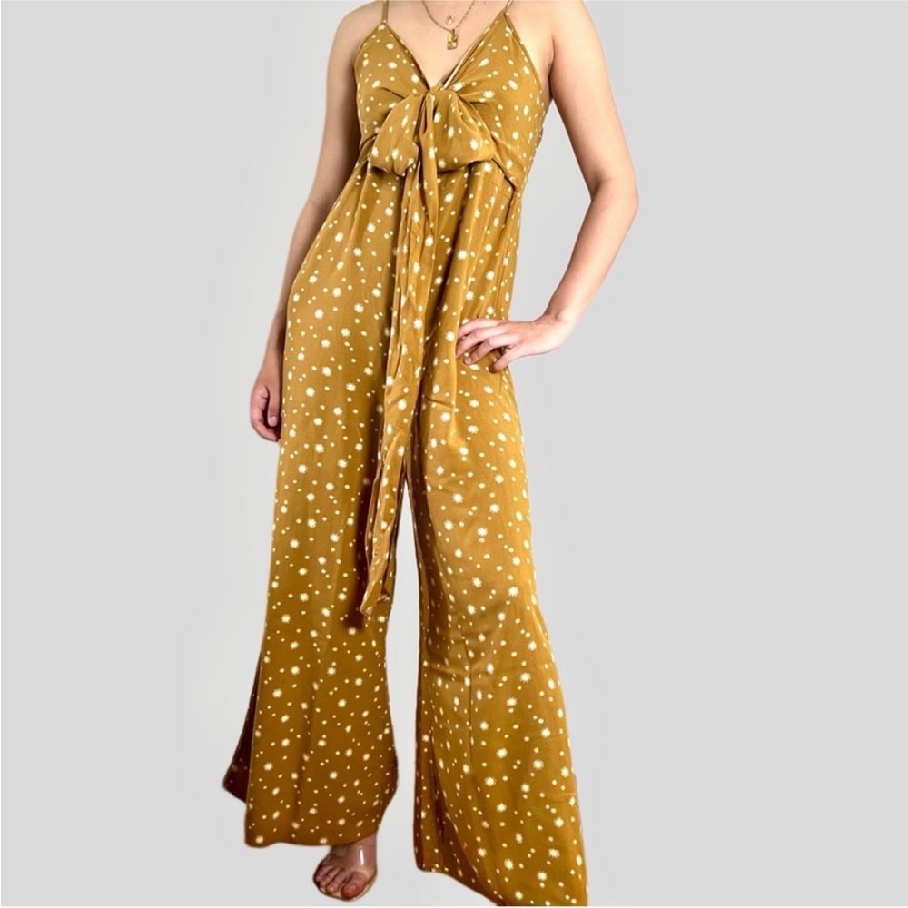 RIP CURL  Sundial Women’s Large Wide-leg Brown and white Jumpsuit Size Large